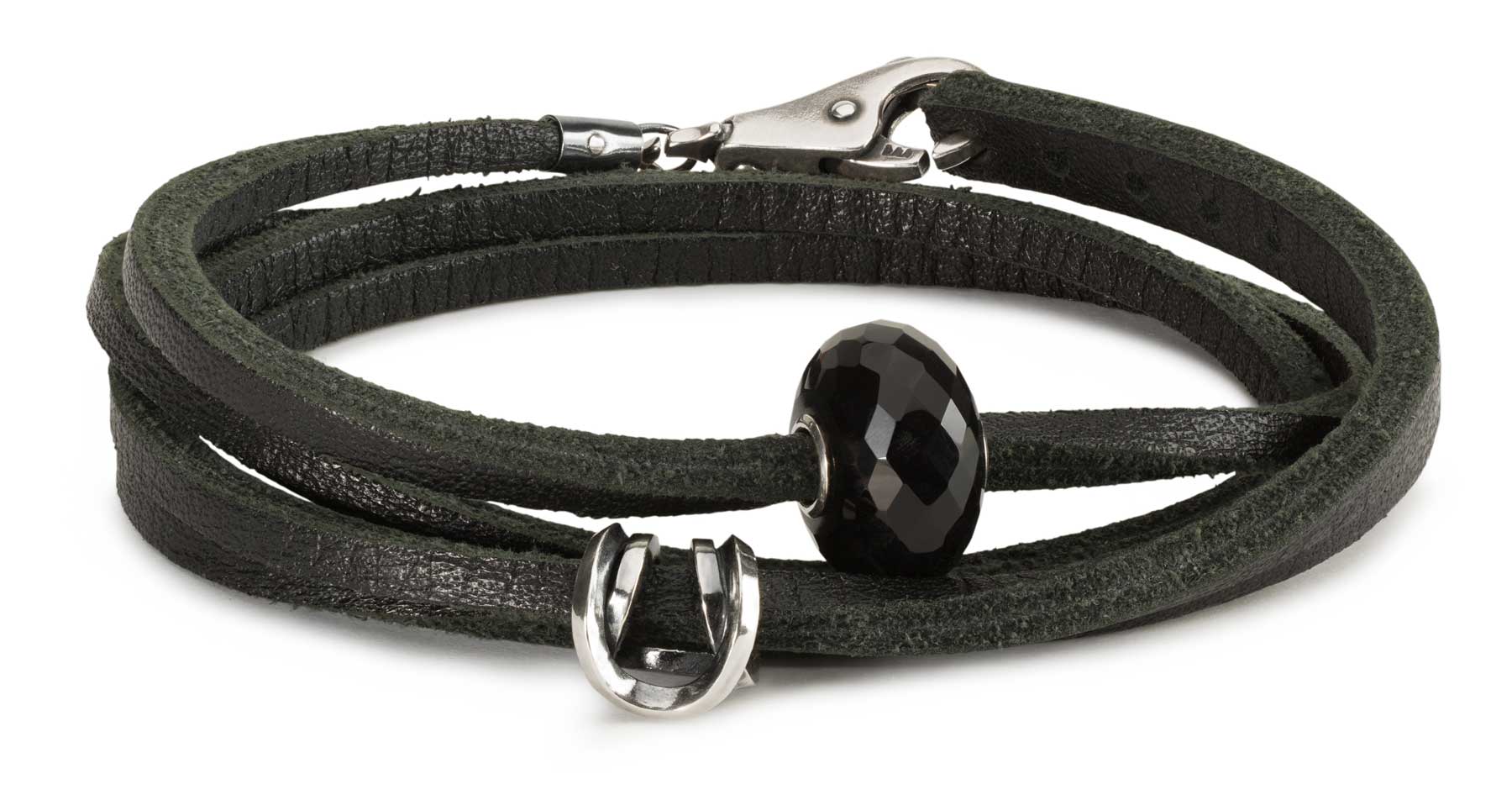 Trollbeads  Symbol für innere Stärke Onyx Lederarmband