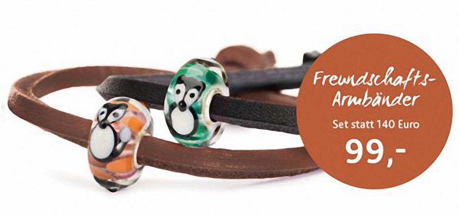 Freundschafts-Set 2 Lederarmbänder + 2 Glas-Beads nach Wahl