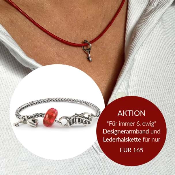 Für immer und ewig - Limitiertes Designerarmband mit Leder Halskette
