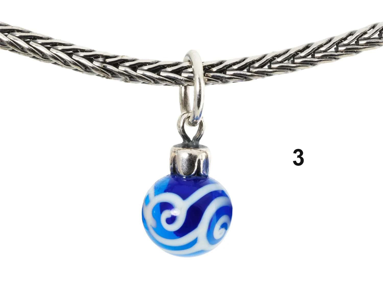 Blaue Weihnachtskugel Anhänger 3