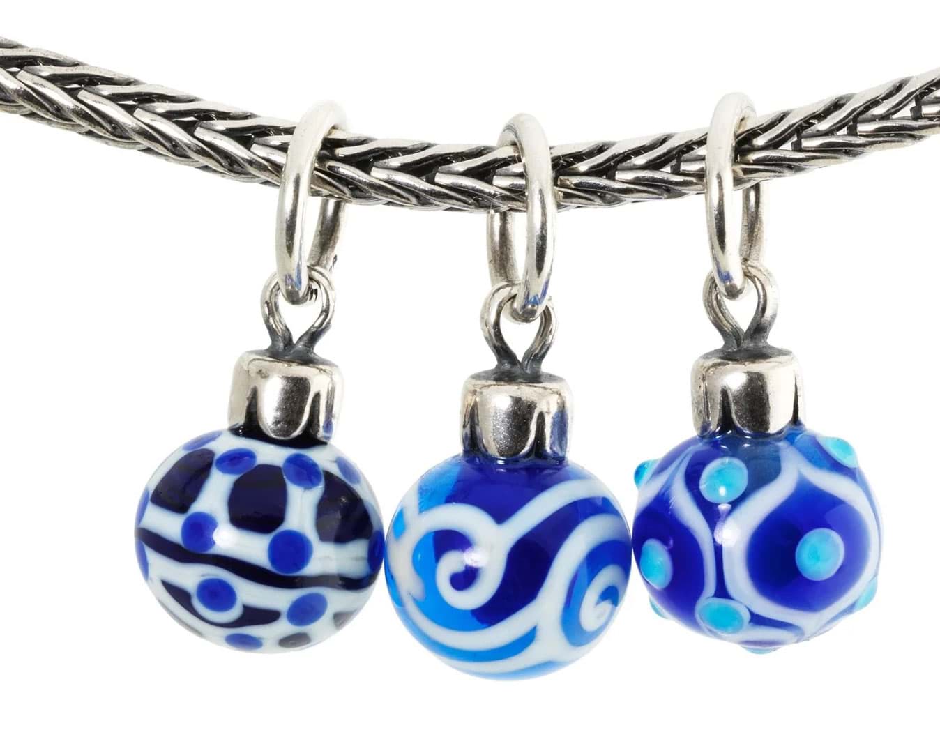 Blaue Weihnachtskugel Anhänger  Set