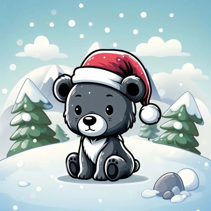 SPECIAL WINTER UNIQUE MIT TIERMOTIV 6  Grauer Bär (Produktbild "Beispiel")