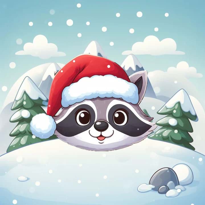 SPECIAL WINTER UNIQUE MIT TIERMOTIV 10 Waschbär (Produktbild "Beispiel")