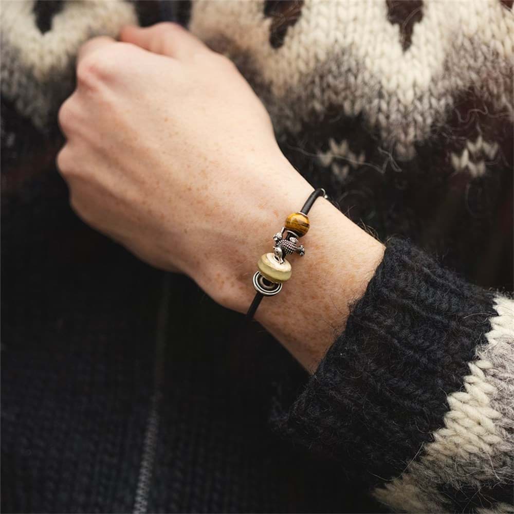 Seepferdchen "Leder oder Silber Armband & Tigerauge, Bild 7