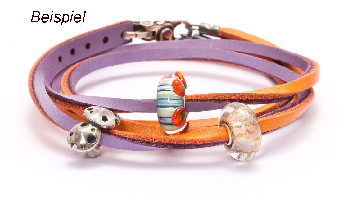 Trollbeads LEDERARMBAND KÜRBIS/TRAUBE  TLEBR-00064 -66 /Retired