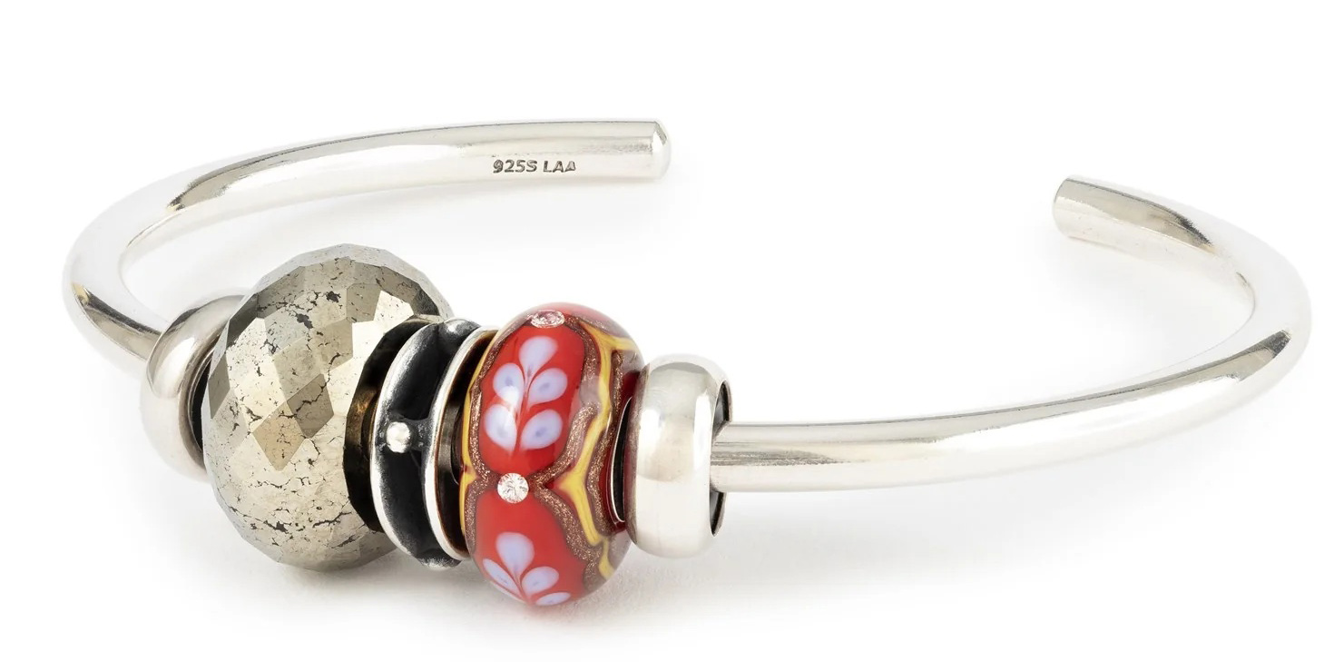 Trollbeads Karmesinroter Seidenglanz Armspange  