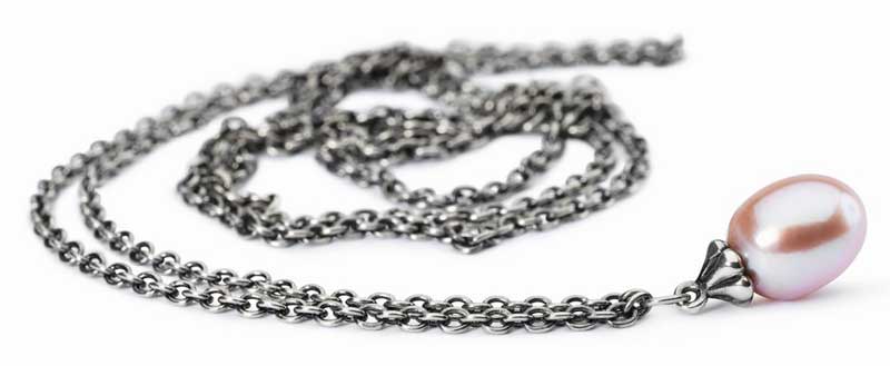 Fantasy Halskette Silber mit rosa Perle TAGFA-00051   
