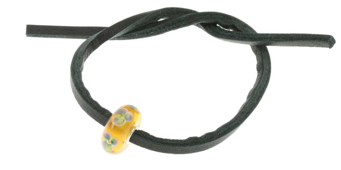 Trollbeads Single  Lederband  + Glas Bead