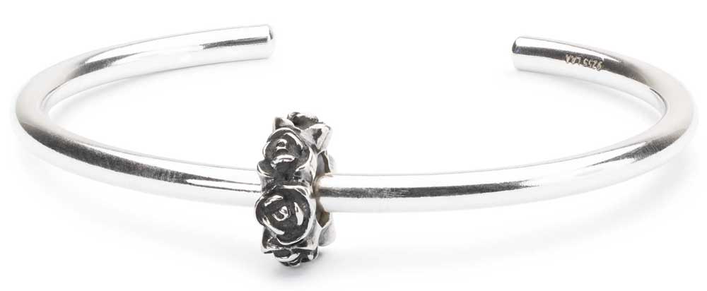 Silber Armspange  Rose
